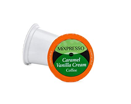 Mixpresso Coffee Roasters Caramel Vanilla Cream K Cups - Single Serve K-Cup Pods for All Keurig Machines