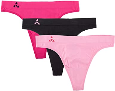 Balanced Tech Women's Wicking Performance Seamless Thong Panties 3-Pack Underwear