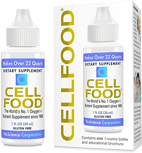 Cellfood Liquid Concentrate, 1 oz. - Original Oxygenating Immune Support Formula - Seaweed Sourced Minerals, Enzymes, Amino Acids, Electrolytes - Gluten Free, Non-GMO, Certified Kosher