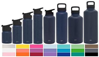 Simple Modern Summit Water Bottle   Extra Lid - Wide Mouth Vacuum Insulated 18/8 Stainless Steel Powder Coated - 8 Sizes, 24 Colors