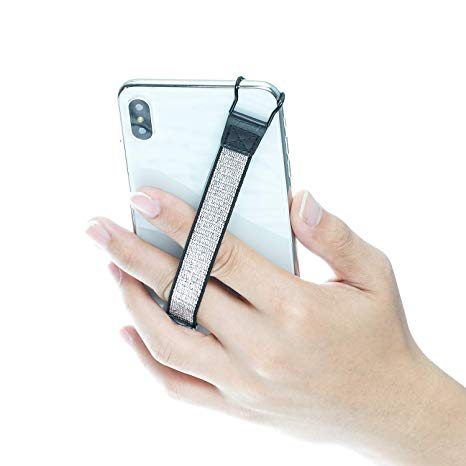 Hand-Strap Holder TFY for iPhone, Samsung & Huawei - iPhone Xs Max/Xs/XR/X / 8 Plus / 8/7 Plus / 7/6 Plus / 6 and Other Smartphones -Silver