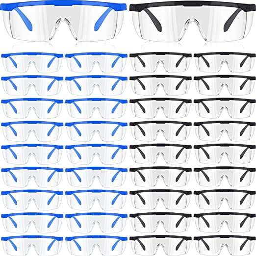 Tatuo 48 Pairs Lab Goggles Anti Fog Scratch Safety Glasses over Glasses Women Man Protective Eyewear for Science Classes