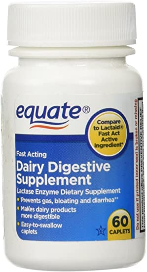 Equate Quick Action Dairy Digestive Supplement, 60ct