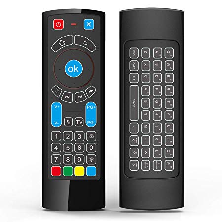 Bluetooth Remote Specifically Compatible with Amazon Fire TV and Fire TV Stick- Air Remote Control with Keyboard/Air Remote Mouse, Compatible with Android TV/Box/Windows/Raspberry pi 3-（Without Alexa