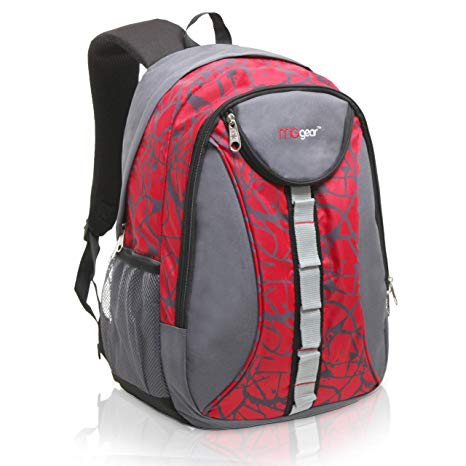 18 Inch MGgear Student Bookbag/Children Sports Backpack/Travel Carryon, Red