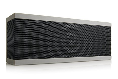 SoundBlock Custom Bluetooth Wireless Stereo Speaker for Computers and Smartphones. Bluetooth 3.0 Technology with Built-in Speakerphone and 10 Hour Rechargeable Battery. In Gray/Black