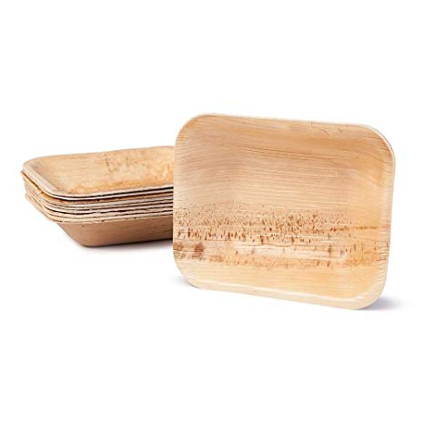 Naturally Chic Palm Leaf Biodegradable Bowls | 6 x 5” Rectangle Compostable Disposable Small Dinnerware Set - Eco Friendly - Bowls for Weddings, Parties, BBQs, Events (200 Pack)