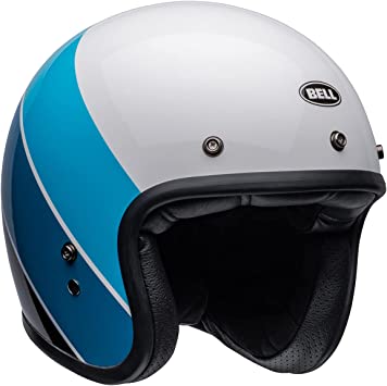 BELL Custom 500 Helmet (Riff White/Blue - Medium)