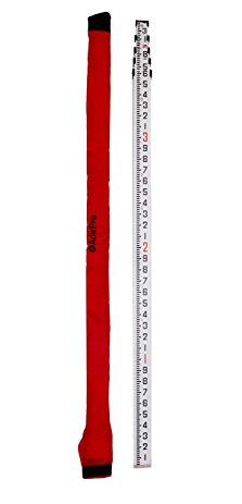 AdirPro 16-Foot Aluminum Grade Rod - 10ths, 5 Section telescopic With Carrying Case