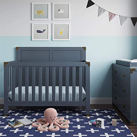 Baby Relax Miles 5-in-1 Convertible Crib, Graphite Blue