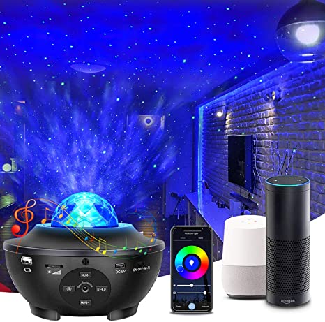 Star Projector Galaxy Projector, Elec3 Smart Galaxy Light Works with Alexa, Google Assistant Music Speaker Remote Control Night Light Projector for Kids Adults Bedroom Game Room Home Theatre Decor