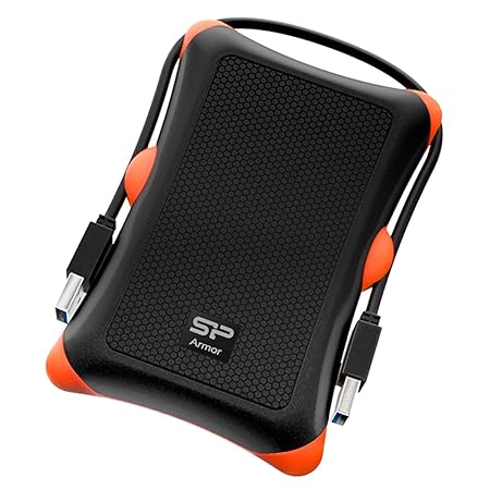 Silicon Power Armor A30 1TB Rugged External Hard Drive, Military-Grade Shockproof USB 3.0 Portable HDD, Orange