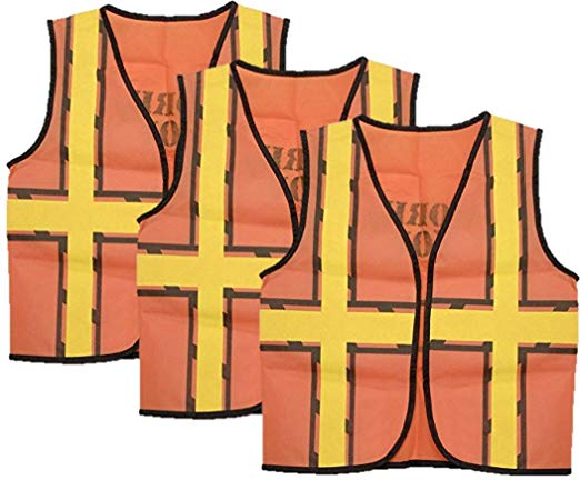 Darice 16 by 20" Dress Up Vest, Construction Worker (3 Pack)