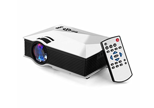 Projector,1200 Lumens WiFi Wireless Full Color 130" Image Pro Mini Portable LCD LED Home Theater Cinema Game Projector HD 800x480P Video Support IP/IR/USB/SD/HDMI/VGA White