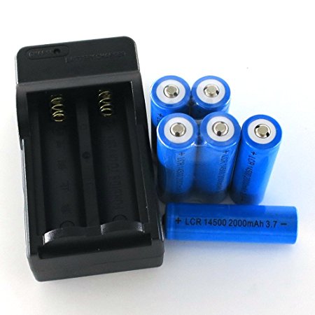 SmartLive Charger with 6 pcs pack 3.7V 14500 2000mah Rechargeable Lithium Battery