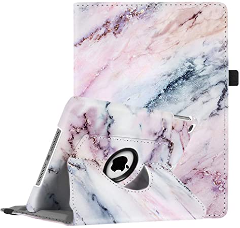 Fintie Case for iPad 9.7 2018 2017 / iPad Air 2 / iPad Air - 360 Degree Rotating Stand Protective Cover with Auto Sleep Wake for iPad 9.7 inch (6th Gen, 5th Gen) / iPad Air 2 / iPad Air, Marble Pink