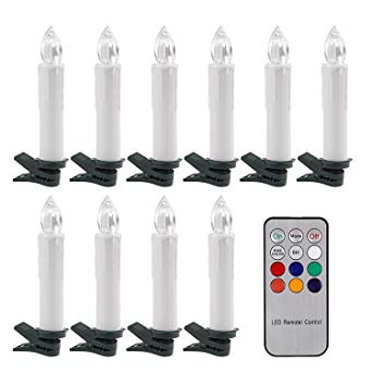 Sunsbell Flameless Candle Flickering Candle 10pcs LED Tea Light - RGB Electric Fake Candle 12-Key Romote Controller (RGB -1 Pack)