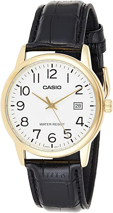 Casio Men's MTPV002GL-7B2 Gold Leather Japanese Quartz Fashion Watch