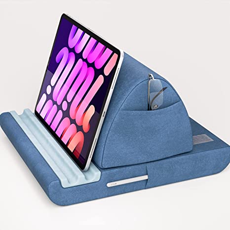 LISEN Tablet Pillow Stand Holder Lap Soft iPad Stand for Desk/Bed Reading- 9 Viewing Angles Tablet Stand Ergonomic Gifts for Tablet, Book, Kindle, Tab, E-Reader