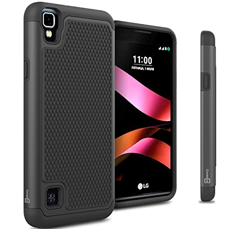 LG Tribute HD Case, LG X Style Case CoverON [HexaGuard Series] Slim Hybrid Hard Phone Cover Case For LG Tribute HD / X Style - Black