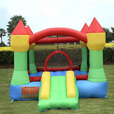 JAXPETY Inflatable Mighty Bounce House Castle Jumper Moonwalk Bouncer Without Blower