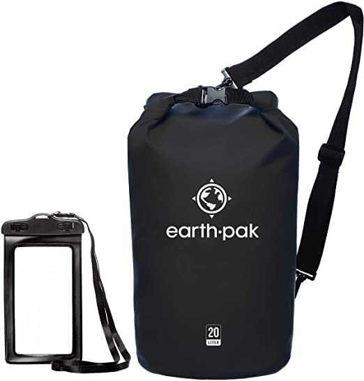 Earth Pak -Waterproof Dry Bag - Roll Top Dry Sack Keeps Gear Dry for Boating, Hiking, Camping and Fishing with Waterproof Phone Case…