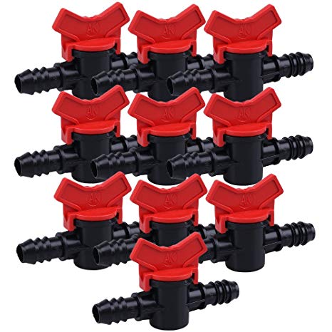 10 Pcs 16mm Straight Drip Valve Irrigation Tube Fitting Garden Switch Hose Connectors