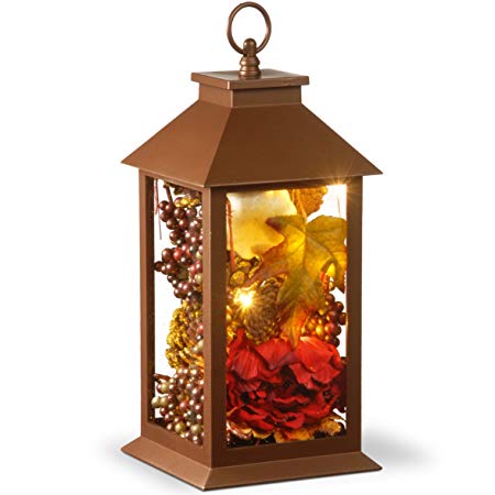 National Tree 15" Harvest Arrangment in LED Lantern