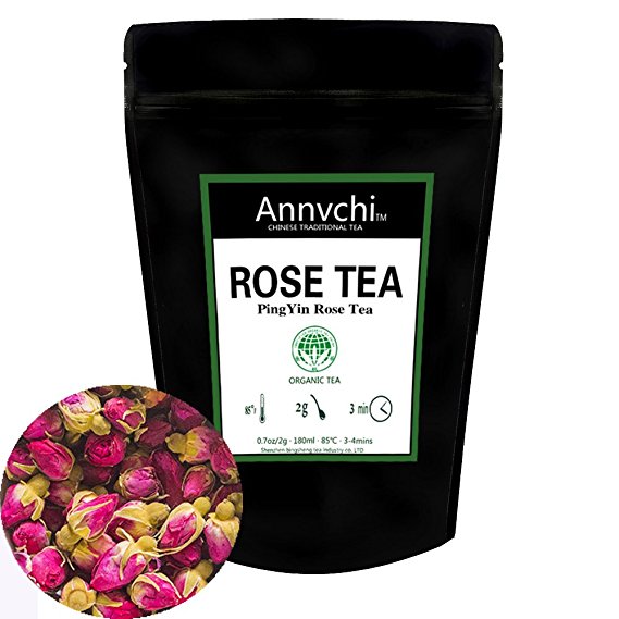 Rose Tea Loose Leaf(60 Cups),Red Rose Tea Organic,Decaffeinated,120g(4.2oz)