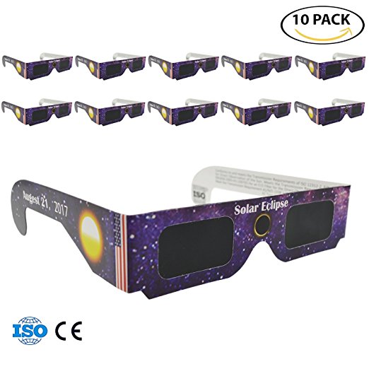 FOUMECH Solar Eclipse Glasses - CE and ISO Certified - Safe Solar Viewing - Viewer and Filter-10 pack Assorted- Eye Protection (Style-4)