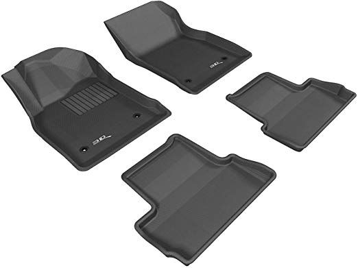 3D MAXpider Complete Set Custom Fit All-Weather Floor Mat for Select Buick Verano Models - Kagu Rubber (Black)