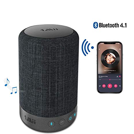 1Mii A03 Long Range Bluetooth Speaker Wireless Speaker, Portable Speaker with Music Mode&Vocal Mode, 10W 360⁰ Surround Sound Speakers, 40H Playtime, AUX-in(Black)