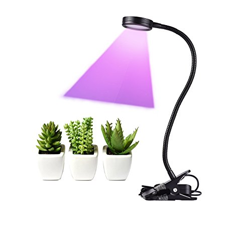 FonPeak LED Grow Light 10W Full Spectrum 450nm 660nm Plant Lamp Lihgts for Indoor Plants with 360°Flexible Gooseneck & Desk Clip-ons for Greenhouse Hydroponic Garden Home Office Planting Enthusiasts