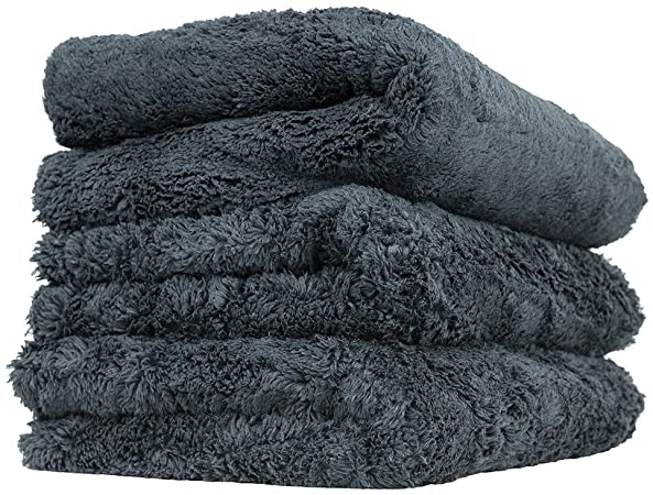 Chemical Guys MIC35703 - Happy Ending Edgeless Microfiber Towel, Black, 16" x 16" (3 Pack)