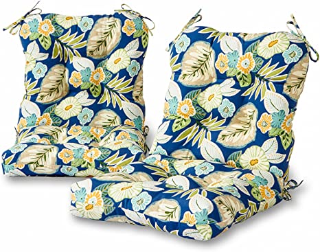 Greendale Home Fashions Outdoor 42x21-inch Seat/Back Chair Cushion, 2 Count (Pack of 1), Magnolia Floral