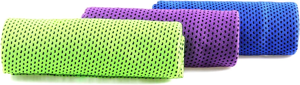 Biange Cooling Towel (3 Pack) for Sports, Workout, Fitness, Gym, Yoga, Golf, Pilates, Travel, Camping & More