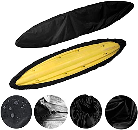 10.8-12ft Kayak Cover Durable Waterproof Canoe Cockpit Dust Cover UV Sunblock Shield Protector for Fishing Boat/Kayak/Canoe/Paddle Board
