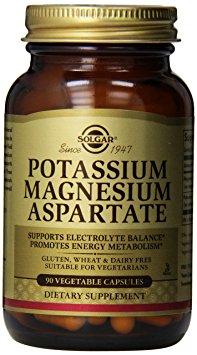 Solgar Potassium Magnesium Aspartate Vegetable Capsules, 90 Count