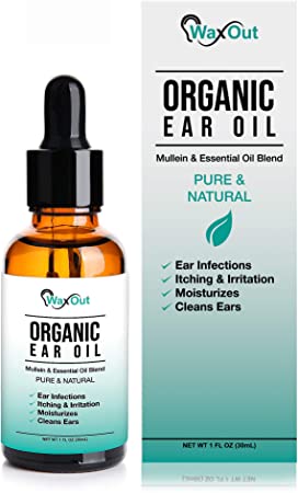 Natural Mullein Ear Wax Removal Oil & Cleaner with Garlic & Lemon | Pain & Earache Drops | Earwax Softener, Moisturizer & Allergy Soothing | Tinnitus, Itching, Ringing, Infections & Clogged Ears
