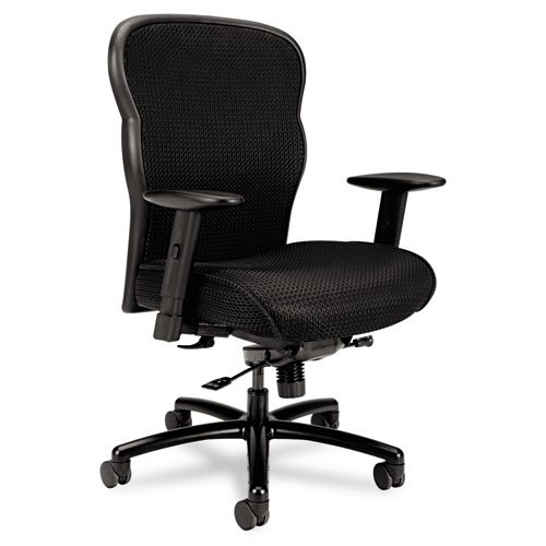 HON VL705 Mesh Back Leather Big and Tall Chair for Office or Computer Desk Black