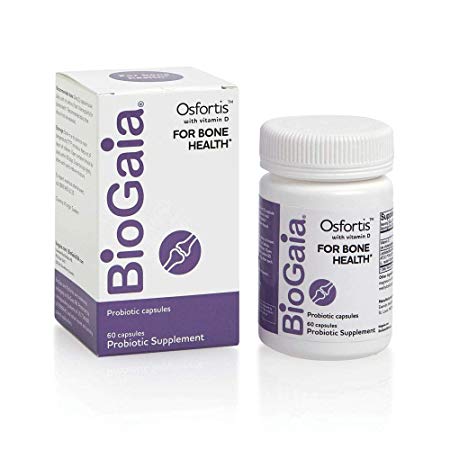 BioGaia Osfortis, Women's Probiotic for Strong Bones, GI Wellness, Hormone and Immune Balance, Contains L. reuteri 6475, 60 Capsules, 1 Pack