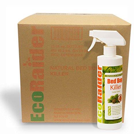Bed Bug Killer Spray By Ecoraider, Case 16 Oz X16, All-natural & Non-toxic, Fast Kill & Long Residual