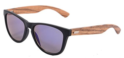 SHINU Handmade Bamboo Wood Sunglasses Wayfarers Flash Mirror Lens Glasses-Z6100