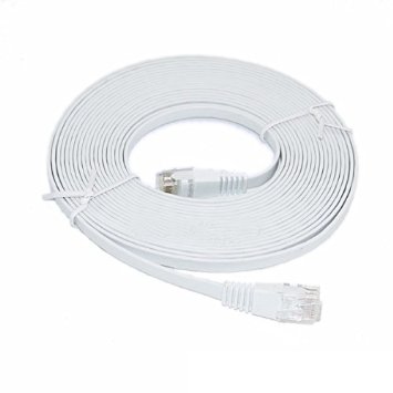 C&E 35-Feet Premium Ultra CAT6 550 MHz Flat Patch Cable, White (CNE52862)