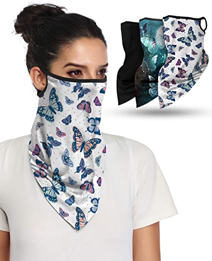 Multi-Pack Face Bandana with Ear Loops Neck Gaiter Face Scarf/Neck Cover/Face Cover for Men Women and Teens