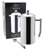 Elementi French Press Coffee Lovers Gift Set  Premium Stainless Steel Dual Wall Insulation 1 Liter