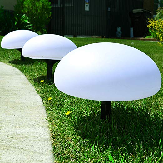 Homelogik Solar Panel Mushroom Lights Waterproof with Rotate Rotating RGB Multi Color LED Ball Light Patio Garden Pathway Decorative Lighting Decorations L.E.D (RGB)