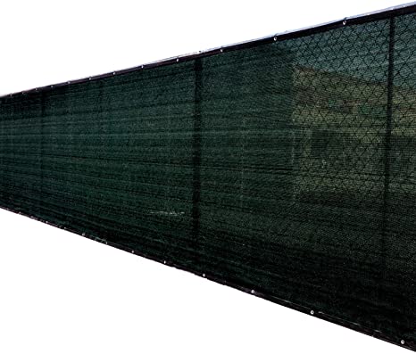 8'x50' 8ft Tall 3rd Gen Black Fence Privacy Screen Windscreen Shade Cover Mesh Fabric (Aluminum Grommets) Home, Court, or Construction