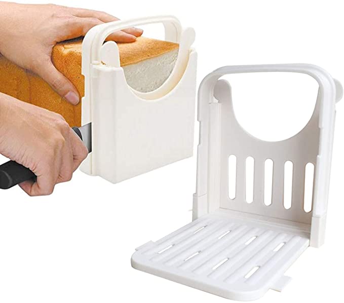 Fastwolf Bread Slicer,Adjustable Toast Slicer Toast Cutting Guide for Homemade Bread,Foldable Bread Toast Slicer Bagel Loaf Slicer Sandwich Maker Toast Slicing Machine with 5 Slice Thicknesses