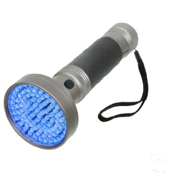 Extra Bright Blacklight 100 LED UV Flashlight by iLumen8 Premium Black Light Ultraviolet Pet Dog and Cat Urine Stain finder Detects Scorpions Human Fluids Leaks Counterfeit Currency and Bed Bugs